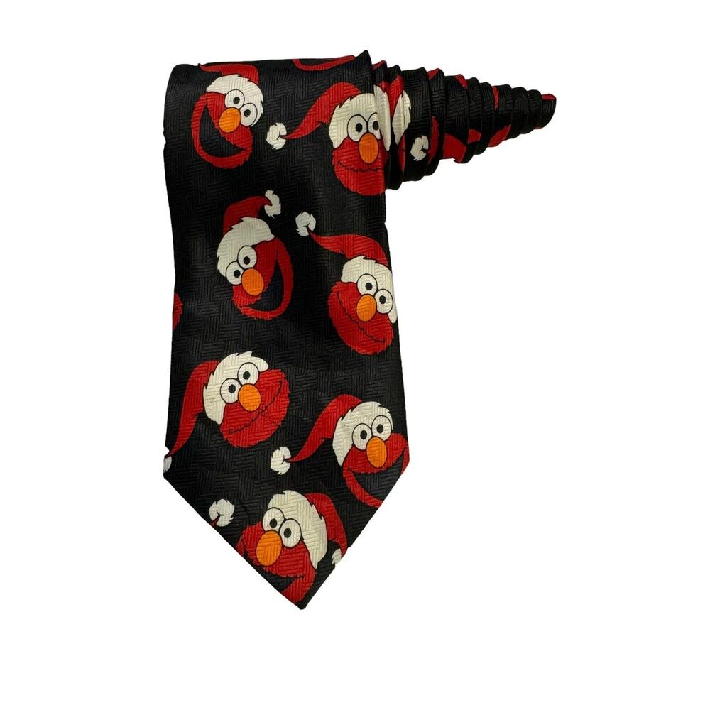 Sesame Street Elmo Christmas Hats Cartoon Vintage Novelty Necktie